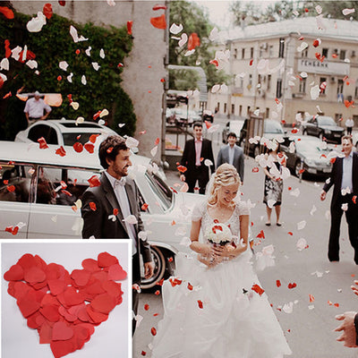 Confeti de Corazones Rojo Melocotón - Decoración de Mesa para Bodas y Celebraciones