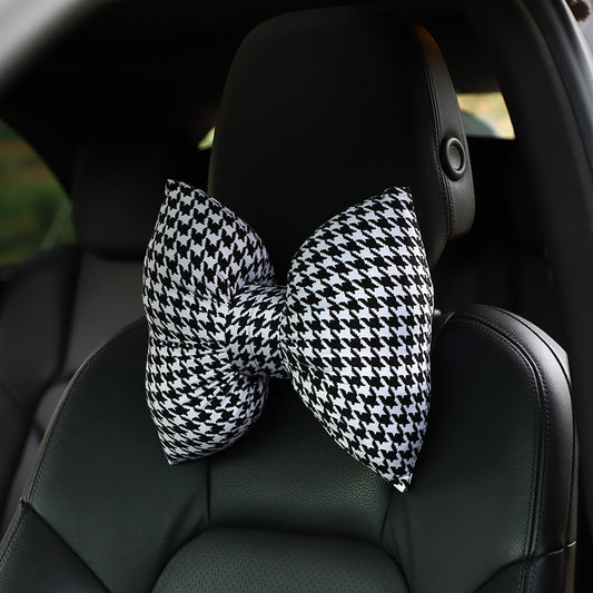 Cojín de Cuello y Reposacabezas con Estampado de Moño para Auto