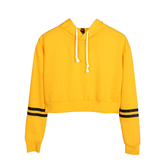 Sudadera con Capucha de Cintura Alta Ajustada en Color Liso - Image 3