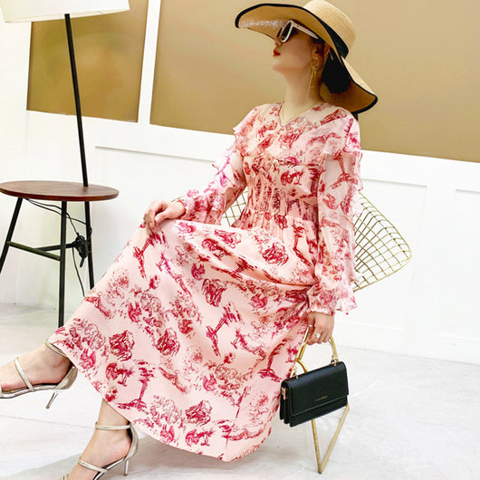 Vestido Midi de Seda Estampado Elegante para Verano - Image 9
