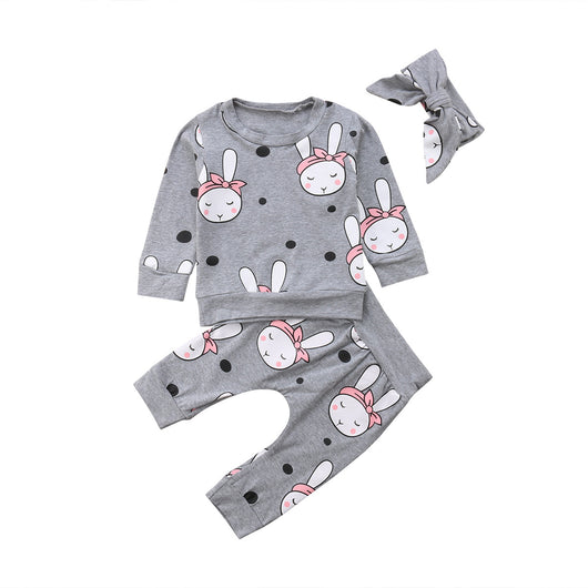 Conjunto de Muñeca Conejo de Tres Piezas con Bandana y Manga Larga - Image 6