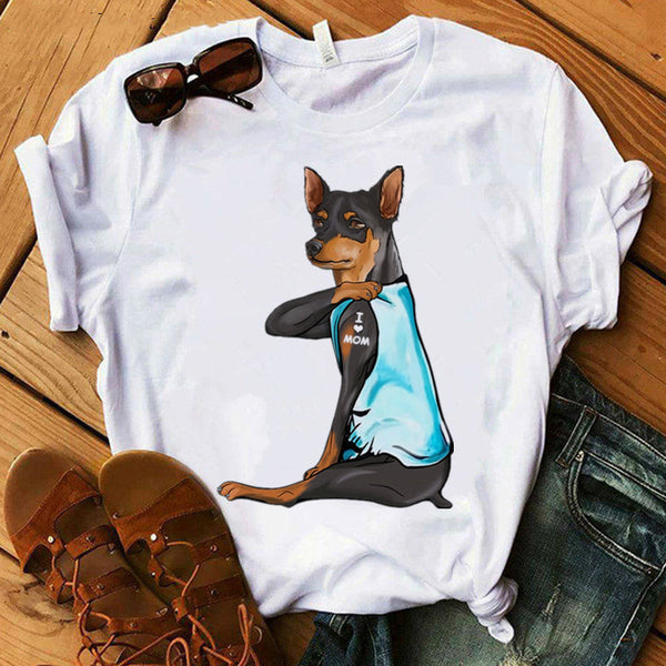 Playera Mujer Estampado Mamá con Amor - Cuello Redondo Manga Corta