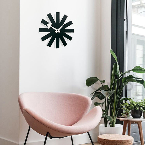 Reloj de Pared Nórdico Nelson Asterisco Metal Silencioso Decorativo