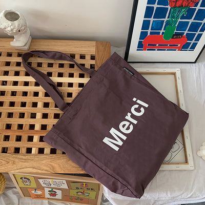 Bolsa de Lona Artística Gran Capacidad Estilo Minimalista - Image 5