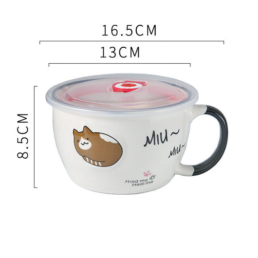 Tazón Adorable para Fideos Instantáneos con Tapa - Image 3