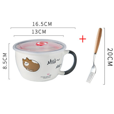 Tazón Adorable para Fideos Instantáneos con Tapa - Image 19