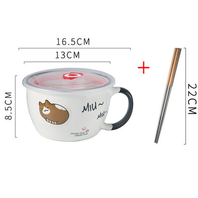 Tazón Adorable para Fideos Instantáneos con Tapa - Image 17