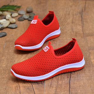Zapatos de Malla Tejida Hueca para Mujer One-Step Real Fly Fashion - Image 2