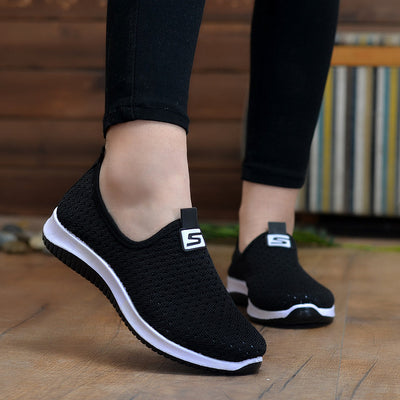 Zapatos de Malla Tejida Hueca para Mujer One-Step Real Fly Fashion - Image 3