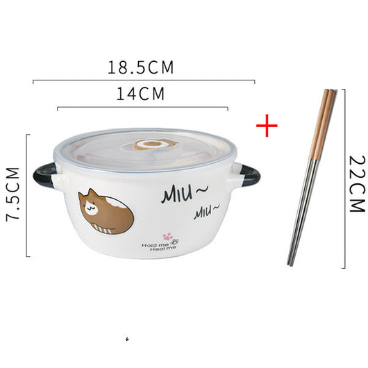 Tazón Adorable para Fideos Instantáneos con Tapa - Image 35