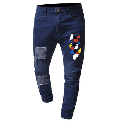 Pantalones Vaqueros Hombre con Estampado de Parches - Image 10