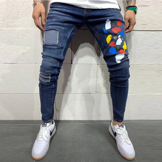 Pantalones Vaqueros Hombre con Estampado de Parches - Image 11