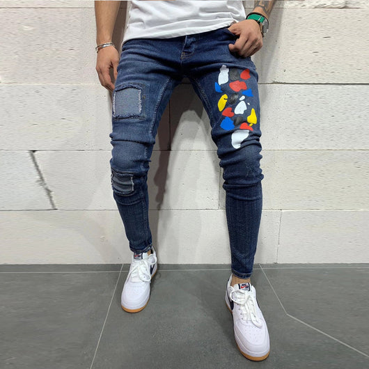 Pantalones Vaqueros Hombre con Estampado de Parches - Image 7