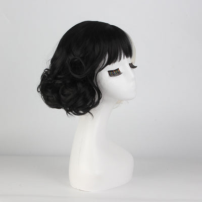 Peluca Cruella Cosplay Anime Bicolor Negro y Blanco Cabello Rizado Corto - Image 3