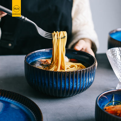 Tazón para Fideos de Cerámica Azul Artesanal - Image 17