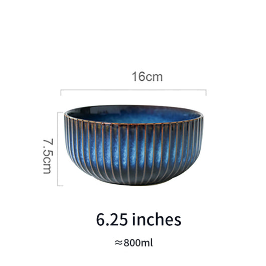Tazón para Fideos de Cerámica Azul Artesanal - Image 3