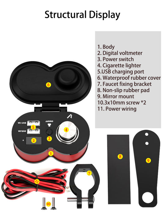 Cargador Rápido 3.0 Multifunción para Moto y Auto con Encendedor - Image 5