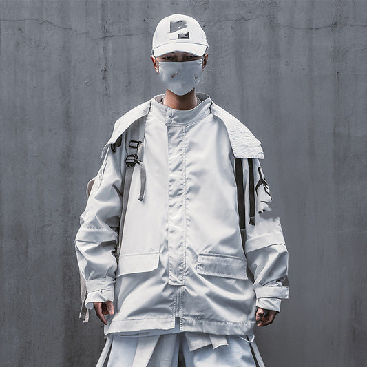 Chamarra Hombre Suelta con Estampado Personalizado Estilo Callejero - Image 2