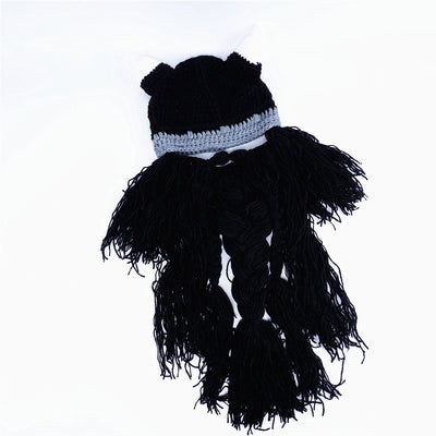 Gorro Vikingo con Barba Larga de Lana para Fiestas Temáticas Europeas - Image 12