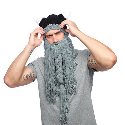 Gorro Vikingo con Barba Larga de Lana para Fiestas Temáticas Europeas - Image 10