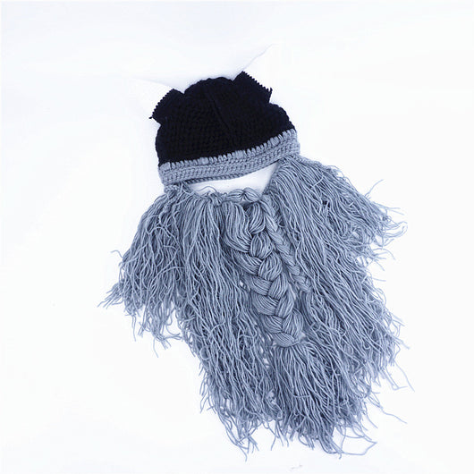 Gorro Vikingo con Barba Larga de Lana para Fiestas Temáticas Europeas - Image 16