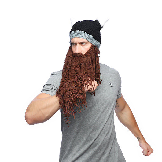 Gorro Vikingo con Barba Larga de Lana para Fiestas Temáticas Europeas - Image 6