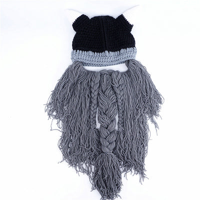 Gorro Vikingo con Barba Larga de Lana para Fiestas Temáticas Europeas - Image 4