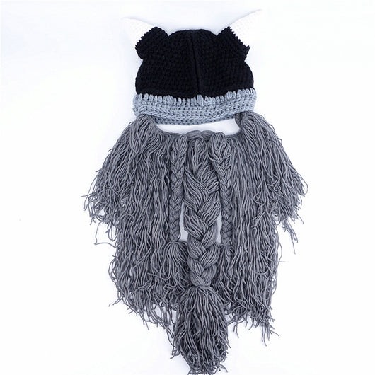 Gorro Vikingo con Barba Larga de Lana para Fiestas Temáticas Europeas - Image 4