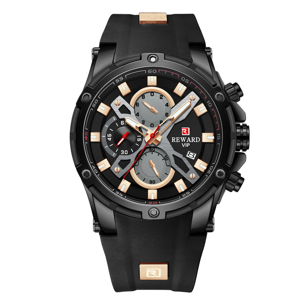 Reloj Deportivo Multifunción Cronógrafo con Correa de Silicona Luminoso Resistente al Agua