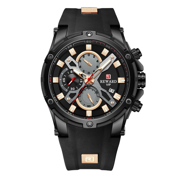 Reloj Deportivo Multifunción Cronógrafo con Correa de Silicona Luminoso Resistente al Agua