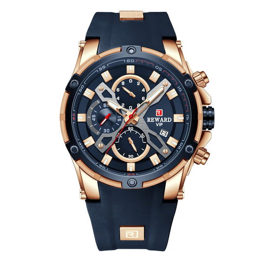 Reloj Deportivo Multifunción Cronógrafo con Correa de Silicona Luminoso Resistente al Agua