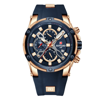 Reloj Deportivo Multifunción Cronógrafo con Correa de Silicona Luminoso Resistente al Agua