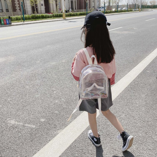 Mochila Infantil Transparente con Brillo de Estrellas - Bolsa de Viaje Escolar para Niñas - Image 9