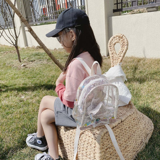 Mochila Infantil Transparente con Brillo de Estrellas - Bolsa de Viaje Escolar para Niñas - Image 4