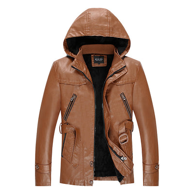 Abrigo de Cuero PU Estilo Medio para Hombre - Colección Otoño Invierno - Image 3