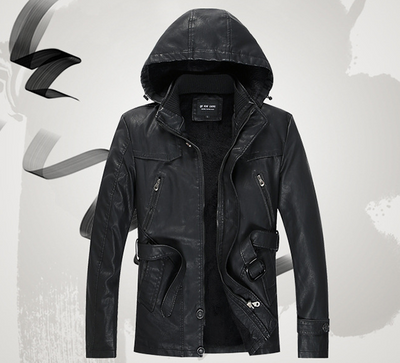 Abrigo de Cuero PU Estilo Medio para Hombre - Colección Otoño Invierno - Image 4