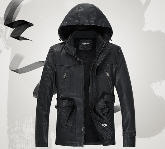 Abrigo de Cuero PU Estilo Medio para Hombre - Colección Otoño Invierno - Image 4