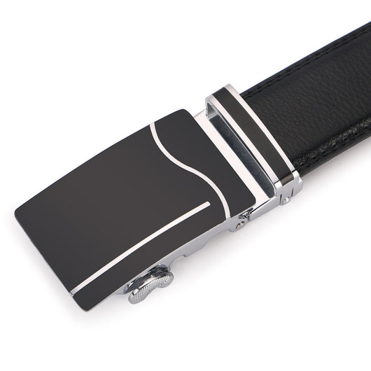 Cinturón de Cuero para Hombre con Hebilla Automática - Estilo Ejecutivo - Image 4