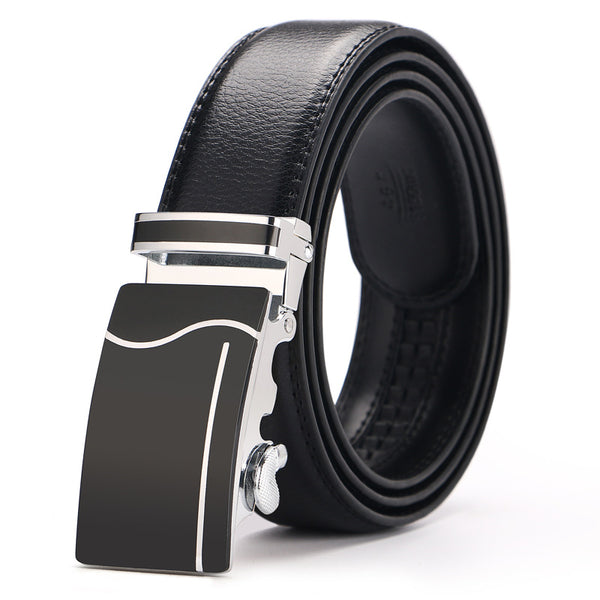 Cinturón de Cuero para Hombre con Hebilla Automática - Estilo Ejecutivo