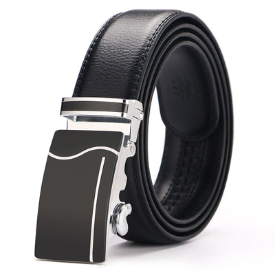 Cinturón de Cuero para Hombre con Hebilla Automática - Estilo Ejecutivo