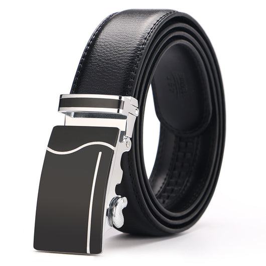 Cinturón de Cuero para Hombre con Hebilla Automática - Estilo Ejecutivo