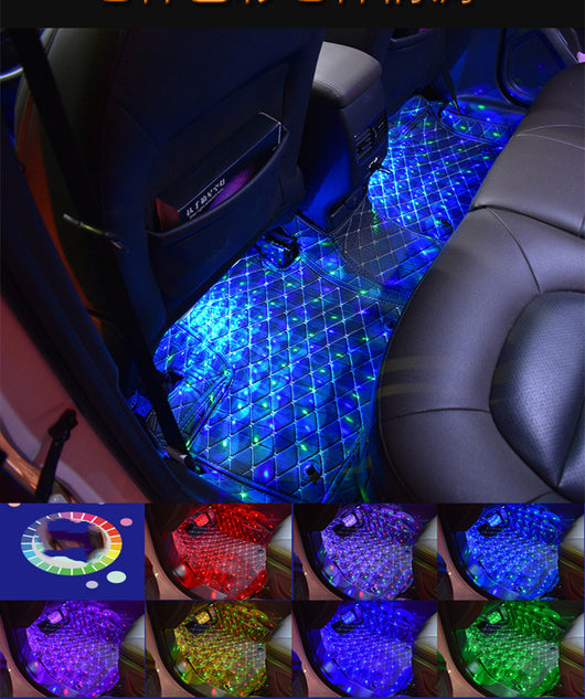 Iluminación LED Ambiental para Auto con 7 Colores y Efecto Luz de Estrella - Image 9