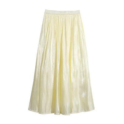 Falda Midi Elástica con Brillo Perlado - Perfecto para Primavera y Verano - Image 4