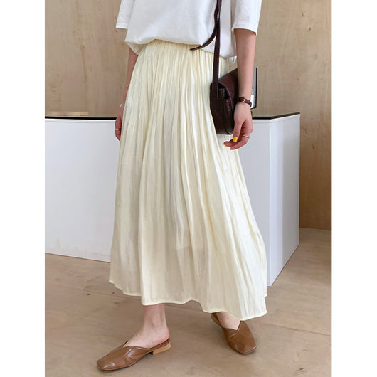 Falda Midi Elástica con Brillo Perlado - Perfecto para Primavera y Verano