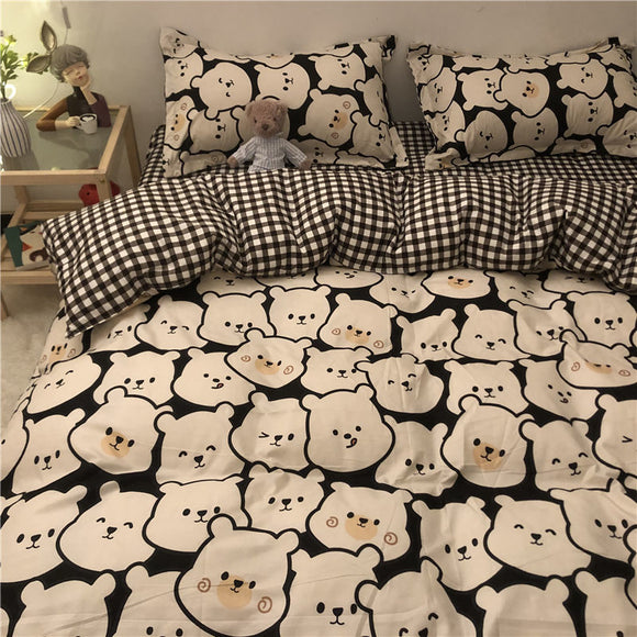 Juego de Sábanas y Funda Nórdica de Algodón Lavado con Estampado Infantil