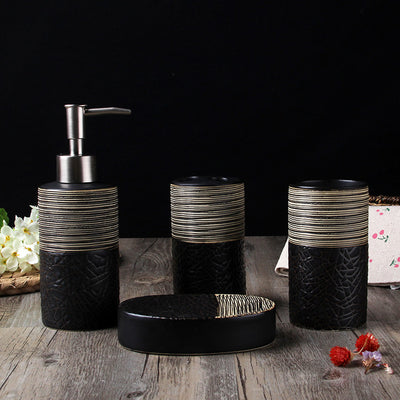 Set Completo de Accesorios de Baño con Vasos para Cepillo y Lavado - Image 10