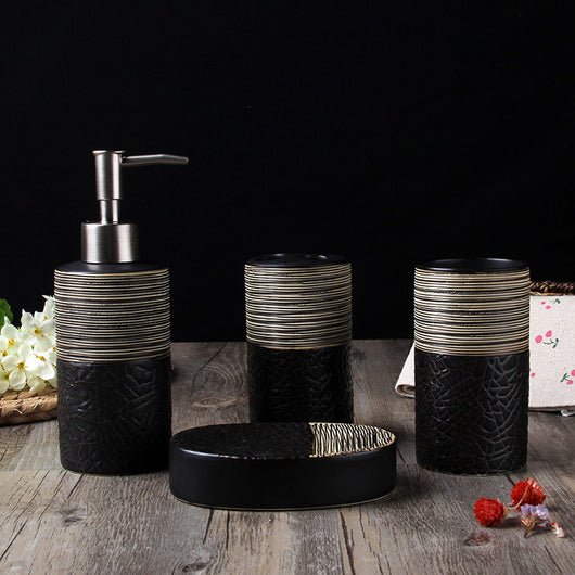Set Completo de Accesorios de Baño con Vasos para Cepillo y Lavado - Image 2