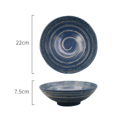 Tazón Ramen Japonés de Cerámica Artesanal con Diseño Acanalado Retro - Image 4