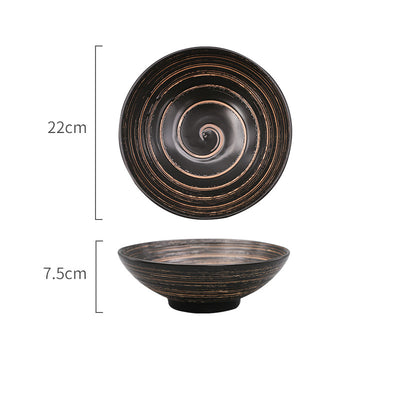 Tazón Ramen Japonés de Cerámica Artesanal con Diseño Acanalado Retro - Image 3