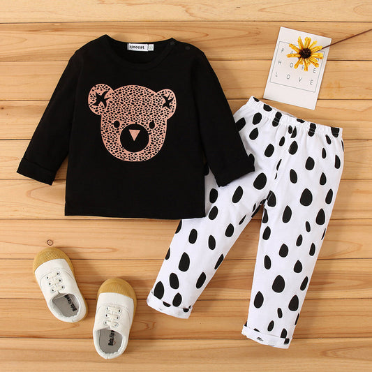 Pijama Estampado Leopardo Manga Larga para Bebé